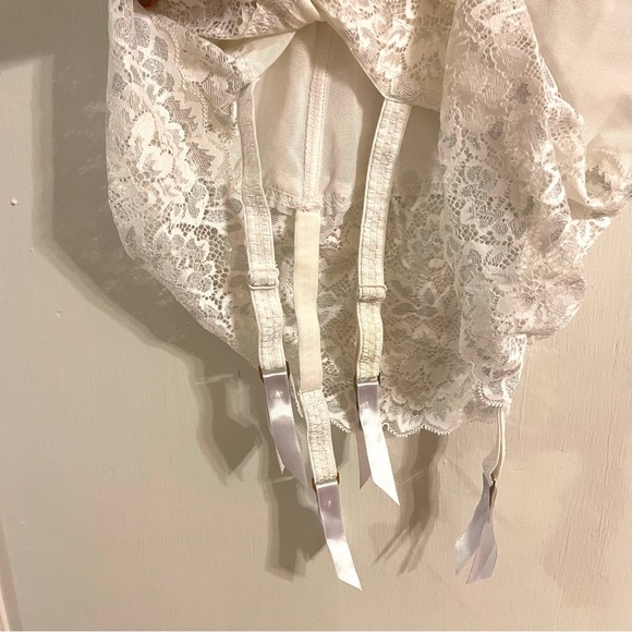 Coquette White Lacy Chemise with Padded Bra | Sexy Sparkly Lingerie Bride Lace - Picture 10 of 14